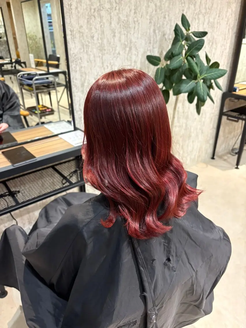 ミディアム カラー ブリーチ ブリーチなしカラー EMICLAIR rinkaのヘアスタイル