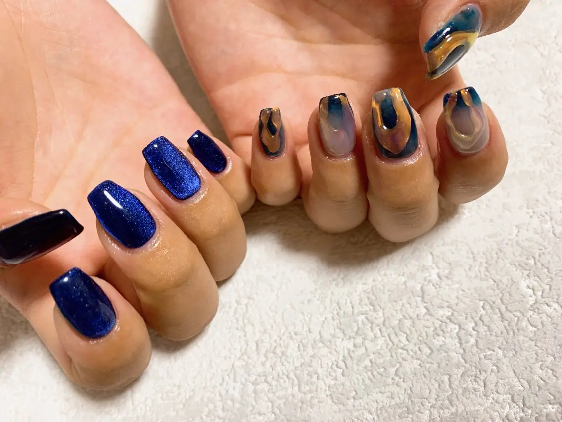 ネイル ジェルネイル 韓国ネイル マグネットネイル メンズネイル ニュアンスネイル kiki nail たまプラーザのネイルデザイン
