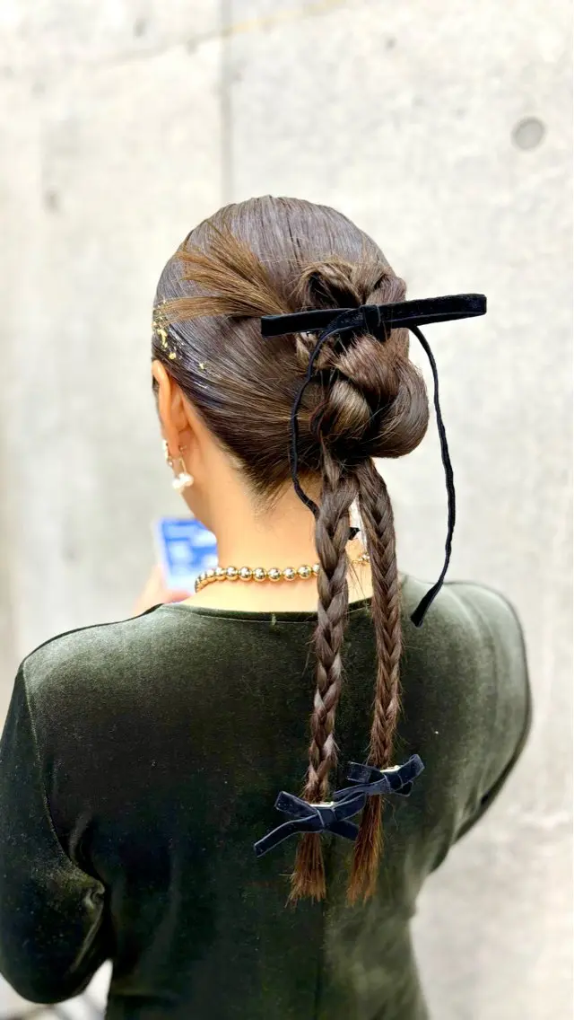 ロング ヘアアレンジ 結婚式・ブライダル 入学式 卒業式のヘアスタイル 韓国風ヘア 似合わせカット 梅雨対策すぐ巻ける ☔️縮毛矯正勝倉　麗のヘアスタイル