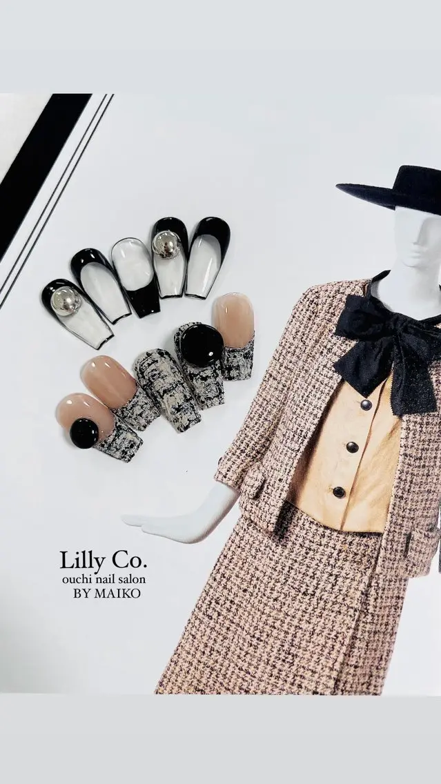 ネイル アートネイル ツイードネイル ハンドネイル ハンドケア Lilly Co.のネイルデザイン