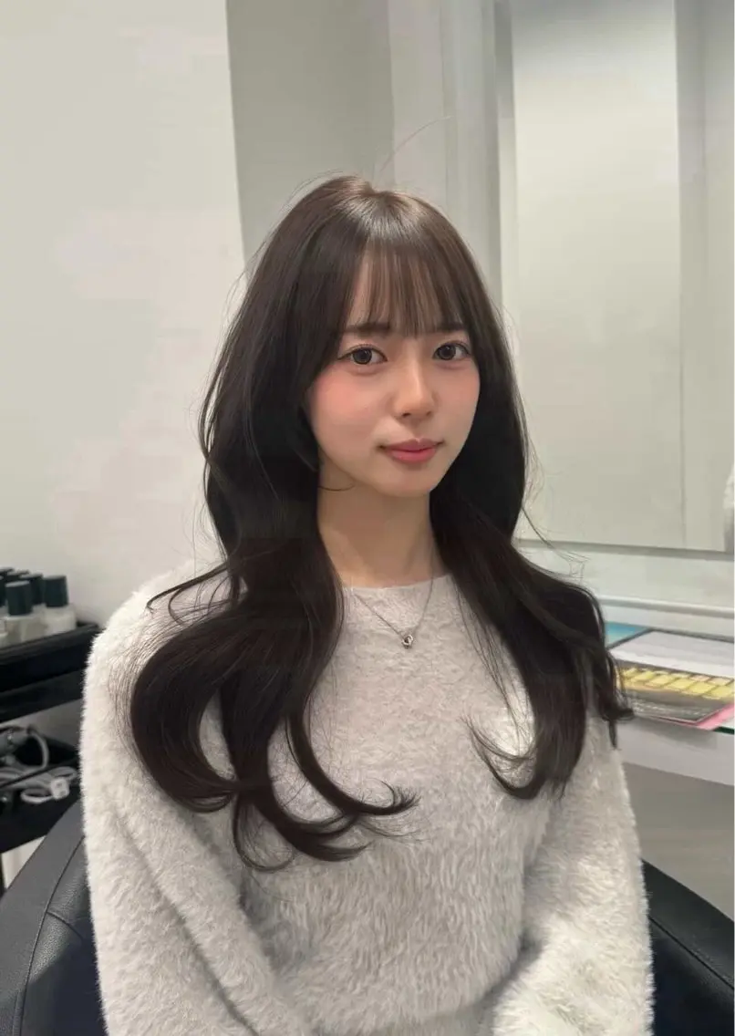 ロング カラー ヘアカラー ヘアセット 韓国トレンドカット カラー🤍しゅうじのヘアスタイル
