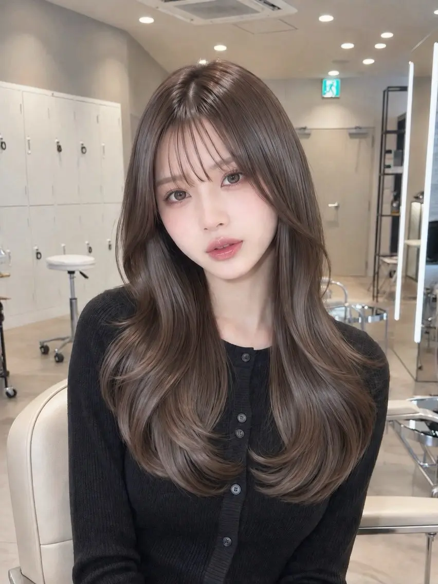 ロング レイヤーカット トリートメント ヘアカラー nanase /名駅のヘアスタイル