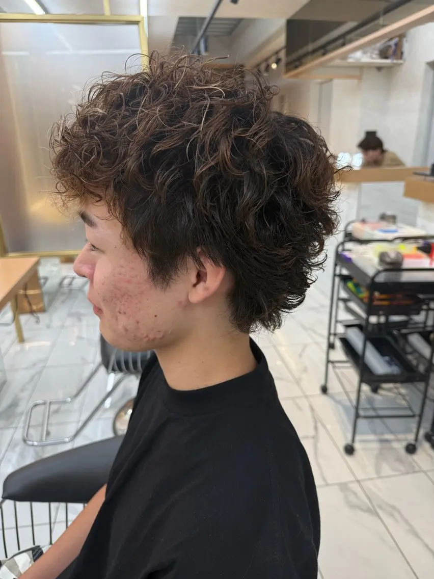メンズ マレットヘア メンズパーマ 本田　有里のヘアスタイル