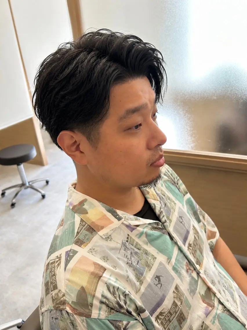 ショート メンズ メンズパーマ カット トリートメント ヘッドスパ 久木原 ゆりのヘアスタイル