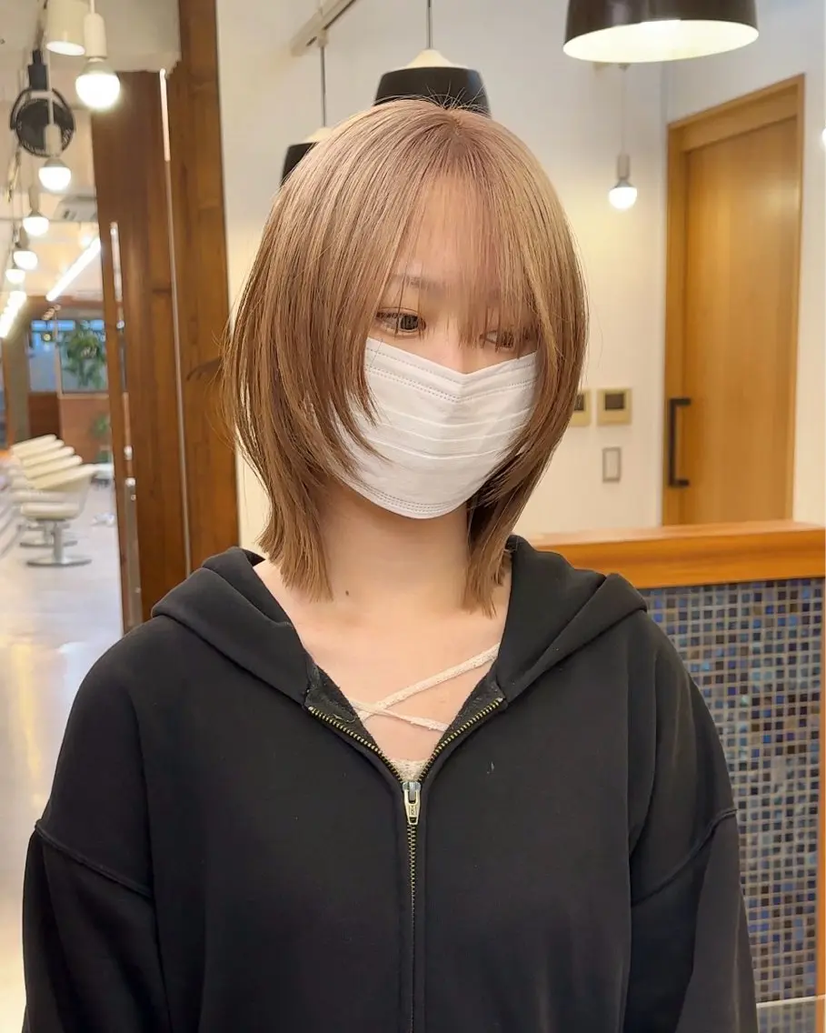 ショート カラー ボブレイヤー ブリーチ デザインカラー ボブ くびれヘア カット ヘアカラー トリートメント 似合わせボブ/縮毛 /ハイトーン/ひさとのヘアスタイル