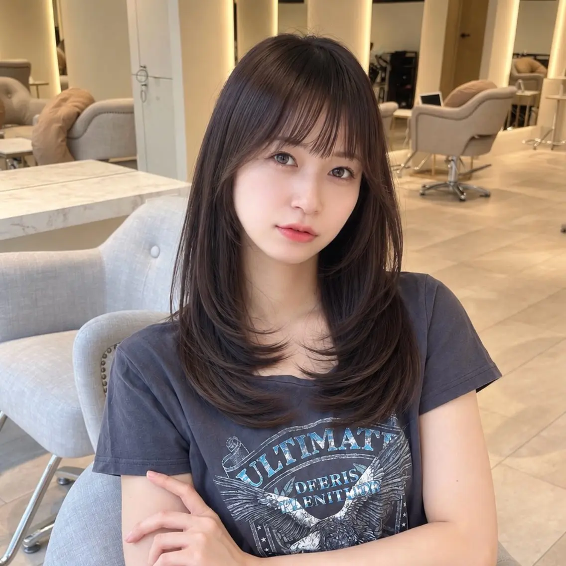 セミロング カット トリートメント メンズ/レディース ◎  根本 彩永のヘアスタイル