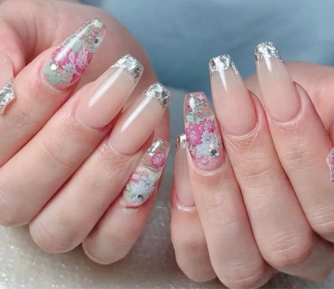 ネイル オーロラネイル べっ甲ネイル チークネイル 成人式 長さ出し ハンドネイル ハンドケア For you. Nail Salonのネイルデザイン