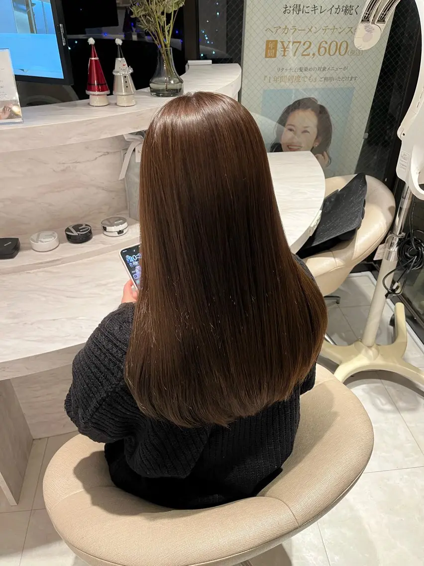 ロング カラー アッシュ ブルーカラー ブルーアッシュ ブラウンカラー 透明感カラー 🤍KIND 堀川留加🤍のヘアスタイル