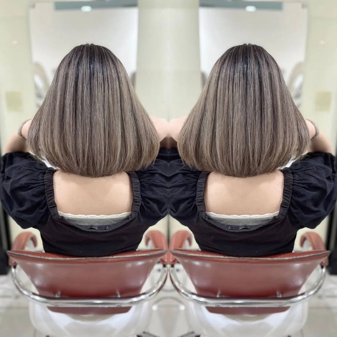 ミディアム ヘアカラー Y Uのヘアスタイル