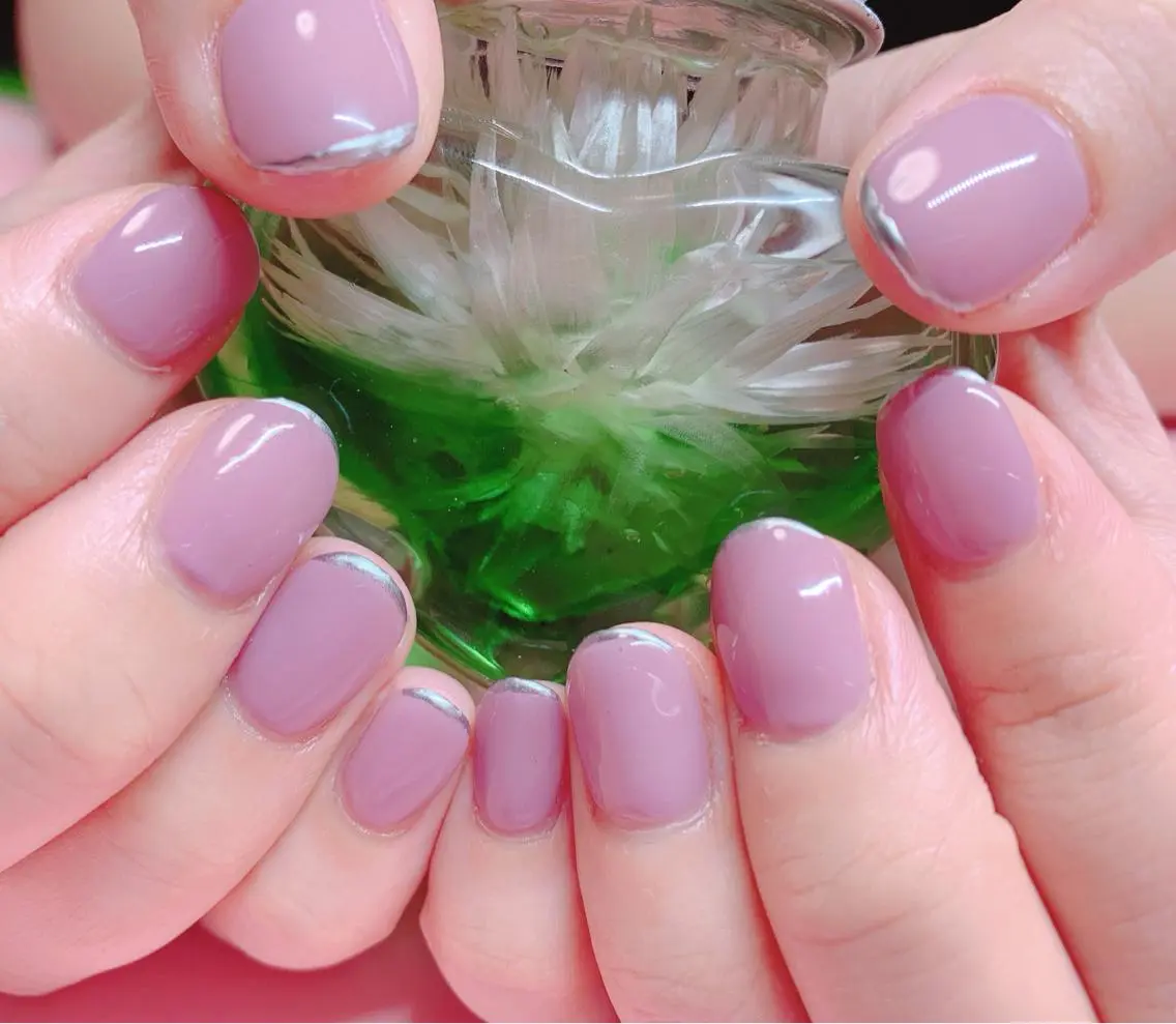 ネイル ニュアンスネイル パープル シンプルネイル Nailsalon mimiのネイルデザイン