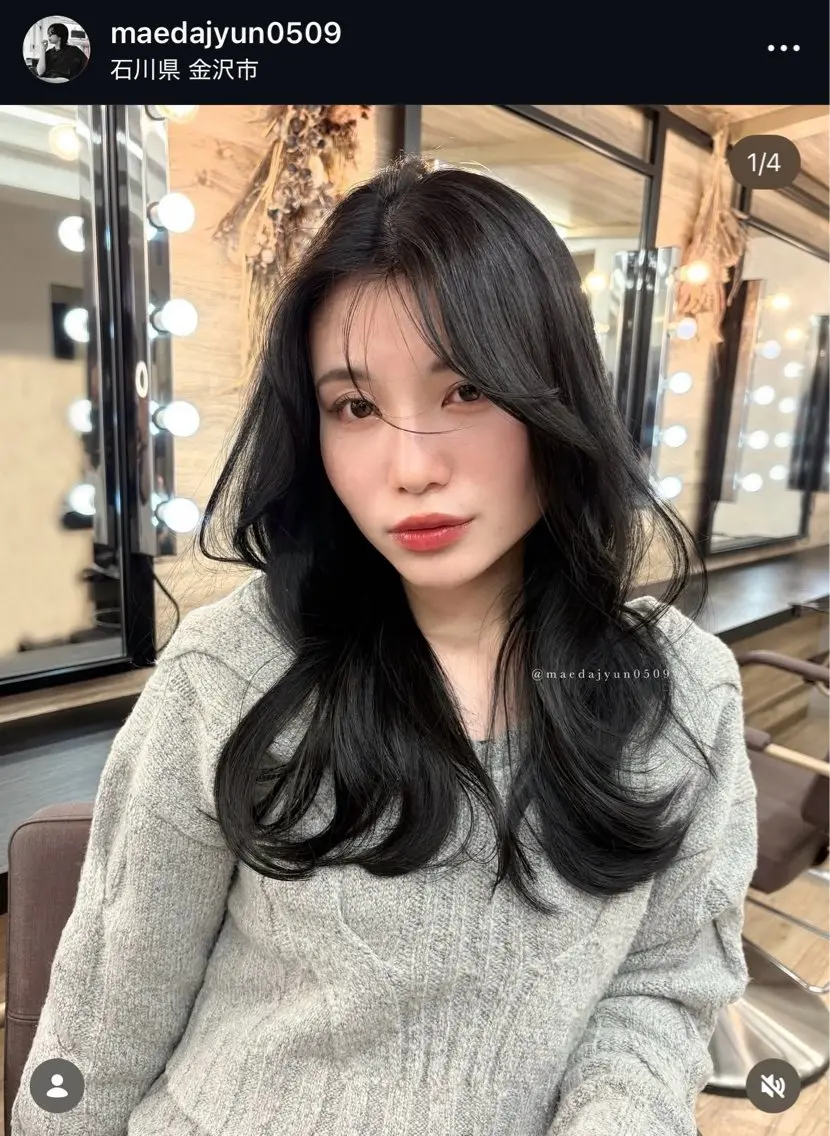 ミディアム レイヤーカット ユナイテッド ビューティー西金沢のヘアスタイル