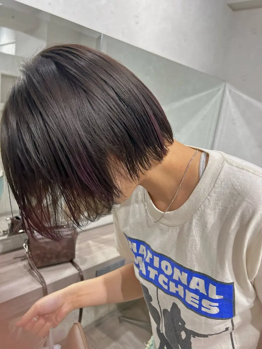 ショート カラー ブリーチ ブラウンカラー デザインカラー ピンクカラー ボブ yuina/🫧 艶感カラー🫧のヘアスタイル