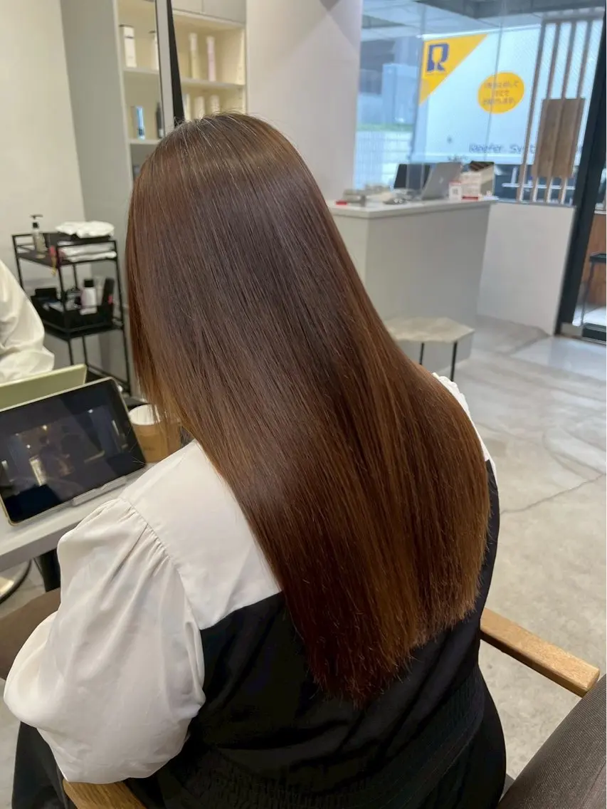 ロング パーマ 縮毛矯正 ハイトーンカラー が絶対可愛い✨泰聖✨のヘアスタイル