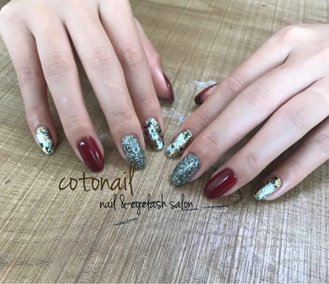 セミロング ネイル アートネイル ハンドネイル ツメトマツゲ .のネイルデザイン
