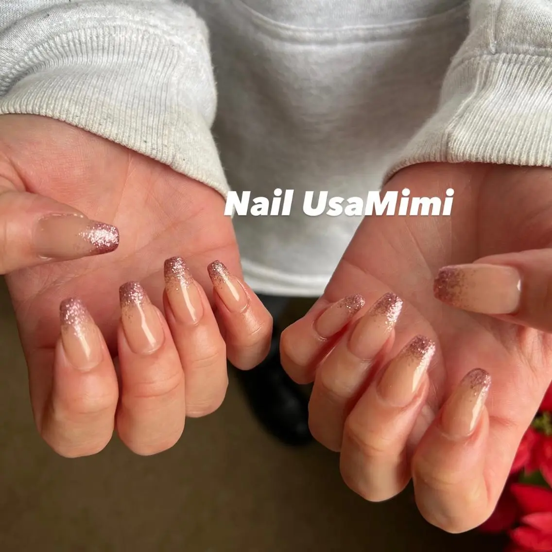 【ハンド】オフありフレンチ/グラデーション（ベースあり）¥7,700の写真