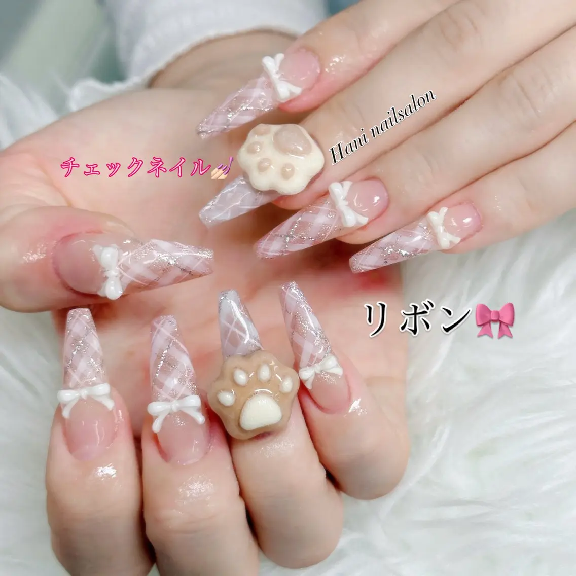 ネイル フットネイル フレンチネイル グラデーション 韓国ネイル ロングネイル Hani Nail Salonのネイルデザイン
