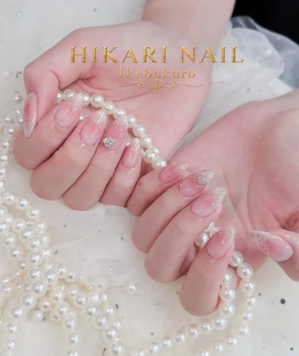 ネイル チークネイル 長さ出し フレンチネイル ガーリー ハロウィン ハンドネイル HikariNail Ikebukuroのネイルデザイン