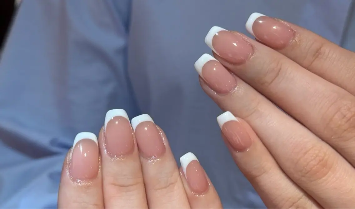 ネイル アートネイル オーロラネイル チークネイル フレンチネイル ガラスフレンチ ハンドネイル 🎀🎀YooLi Nail Salonのネイルデザイン