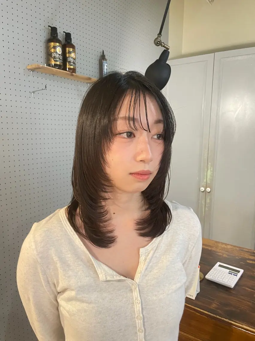👩‍🎓ミニモ学割👨‍🎓似合わせカット✂︎➕🌿透明感ワンカラー追加メニュー髪質改善Tr🌈韓国ヘア暖色系🙆💘の写真