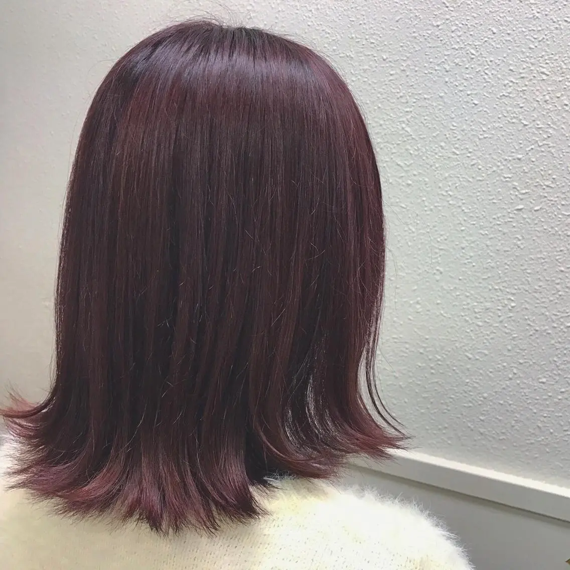 ミディアム カラー ピンクカラー バイオレットカラー にった みずきのヘアスタイル