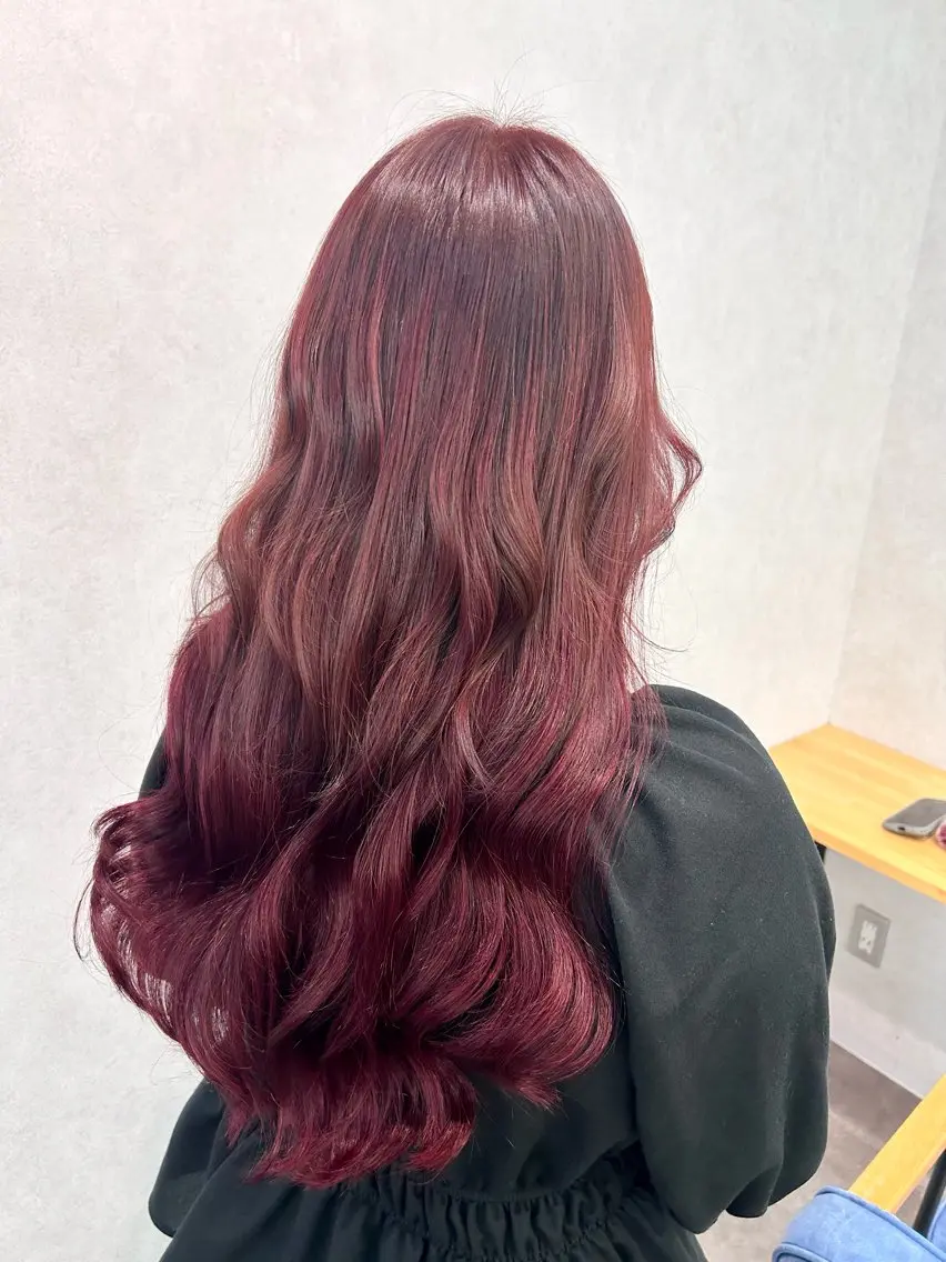 【カラーとエクステご希望の方🍒】艶カラー+最高級人毛100%シールエクステ80本※エクステカット付き✂️の写真