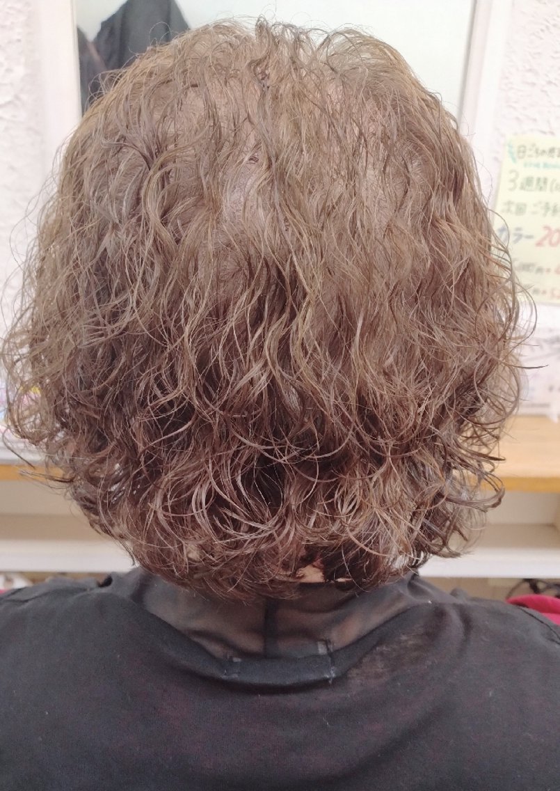 ミディアム パーマ ソバージュ 森長 咲子のヘアスタイル