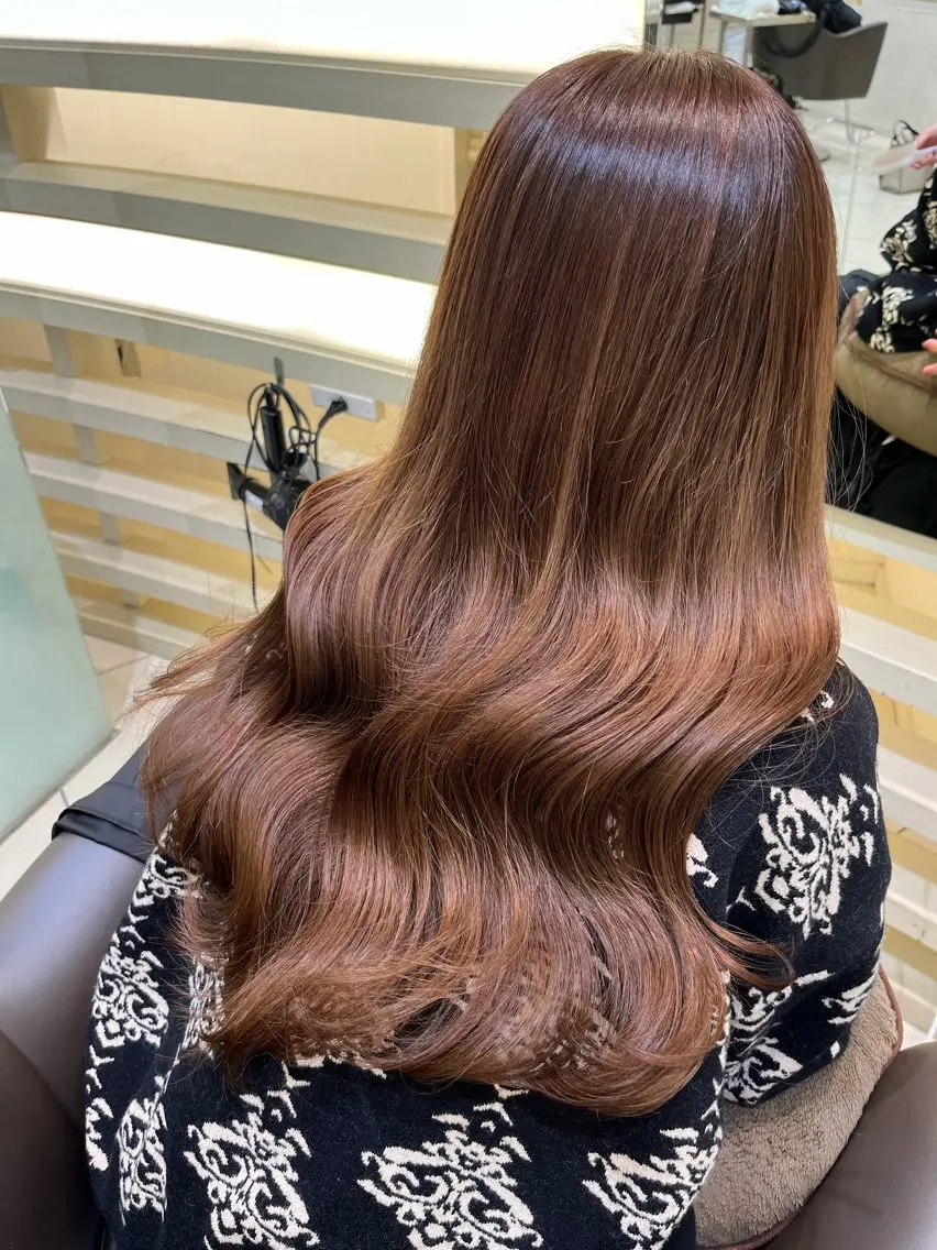 ミディアム カラー ヘアカラー トリートメント 🐈⬛韓国風艶髪× 透明感カラー/まりのヘアスタイル