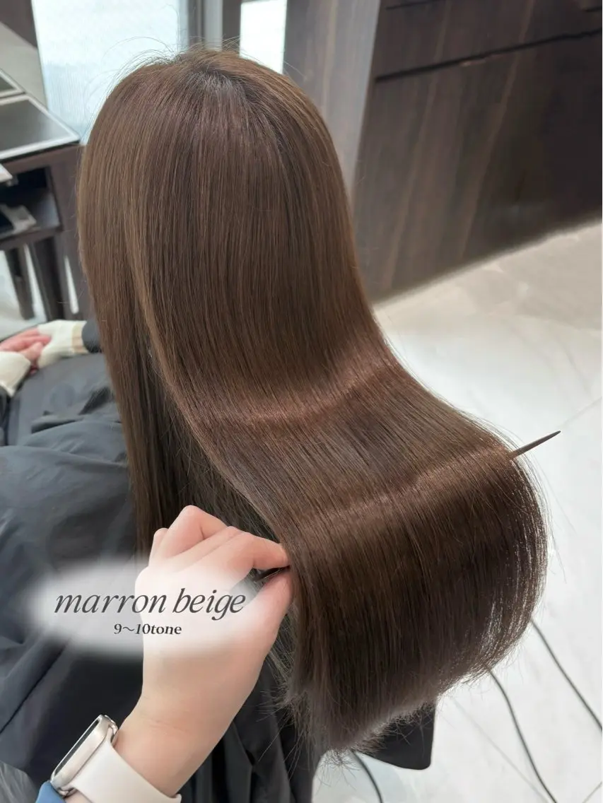 セミロング カラー ベージュカラー カット トリートメント momo🍑/顔周り カット指名No.1のヘアスタイル