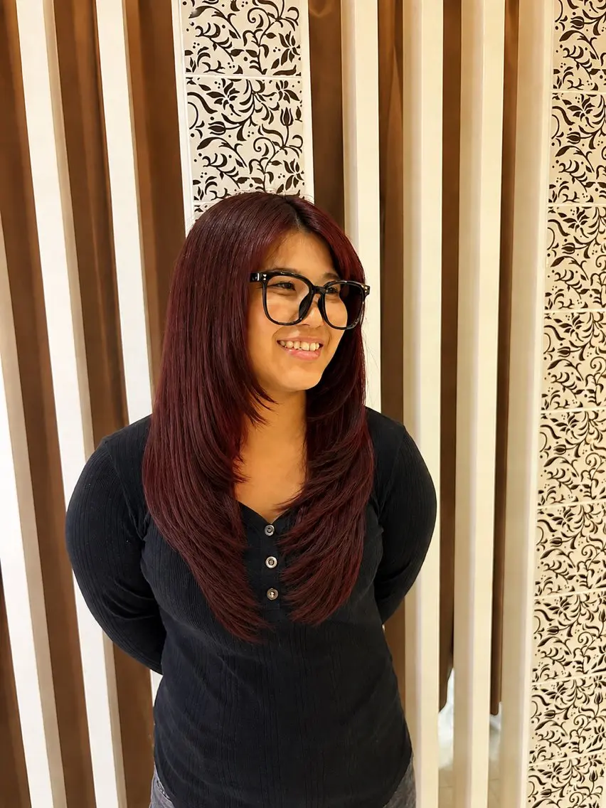 ロング レイヤーカット 平 秀斗のヘアスタイル