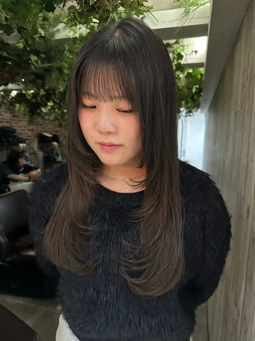 ロング カット ヘアカラー 艶カラー/フェイス レイヤー/たむのヘアスタイル