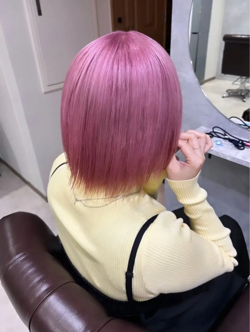 ショート カラー ピンクカラー ヘアカラー ハイトーン/🫧 トレンドカラー/あやのヘアスタイル