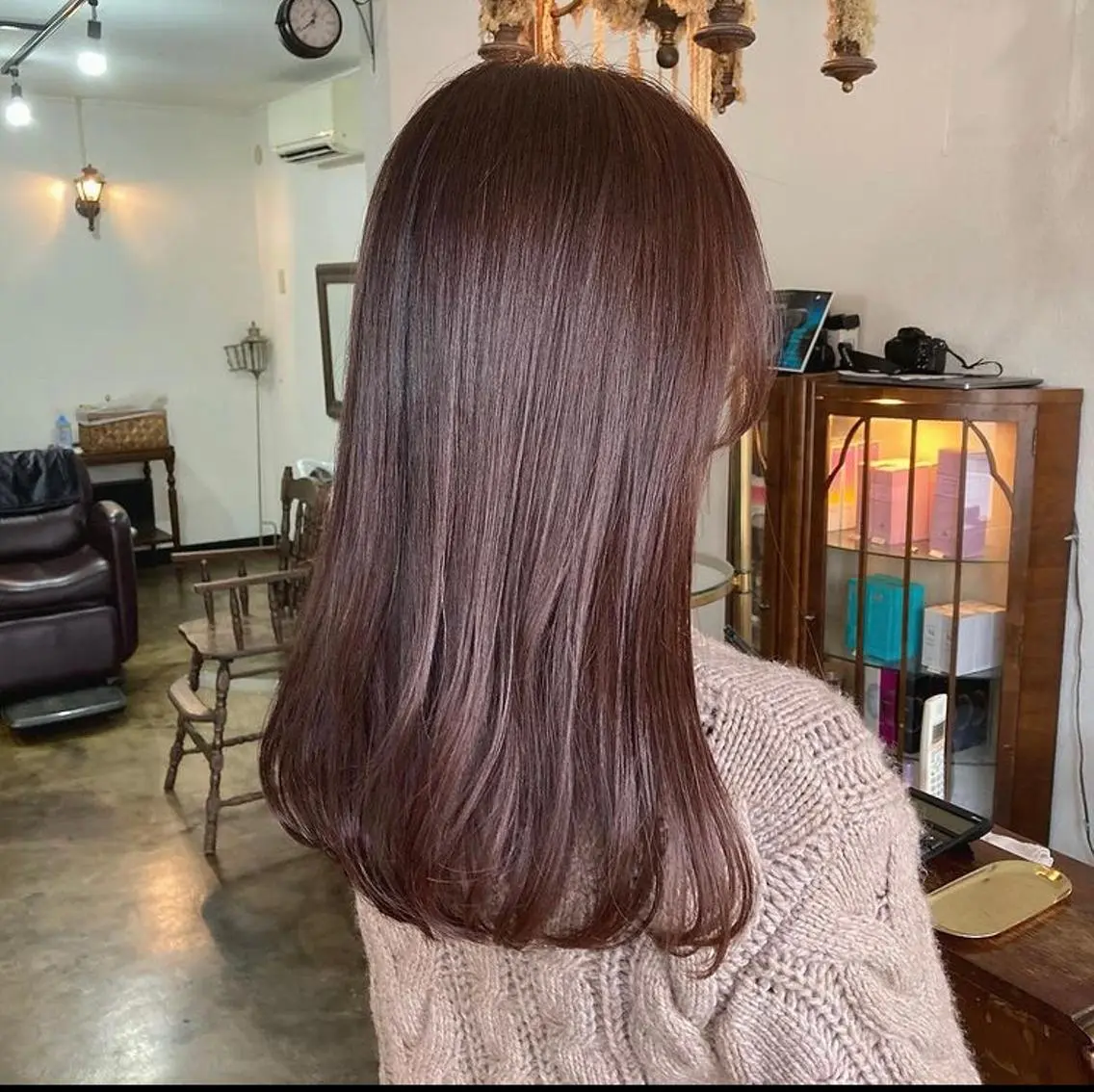 セミロング カラー カット ヘアカラー hair&make chambre宜野湾のヘアスタイル
