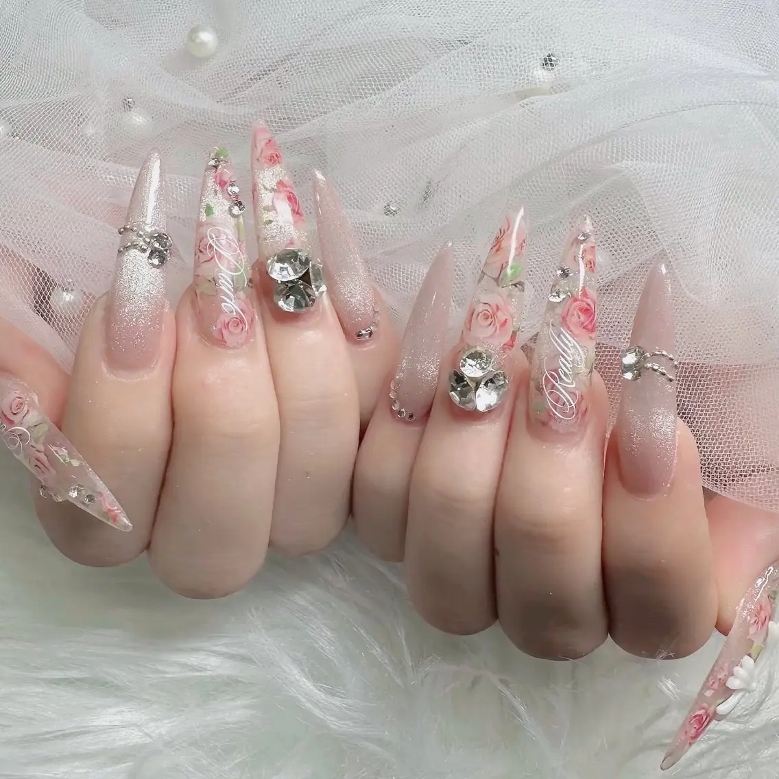 ネイル フットネイル フレンチネイル グラデーション 韓国ネイル ロングネイル ハンドネイル Hani Nail Salonのネイルデザイン