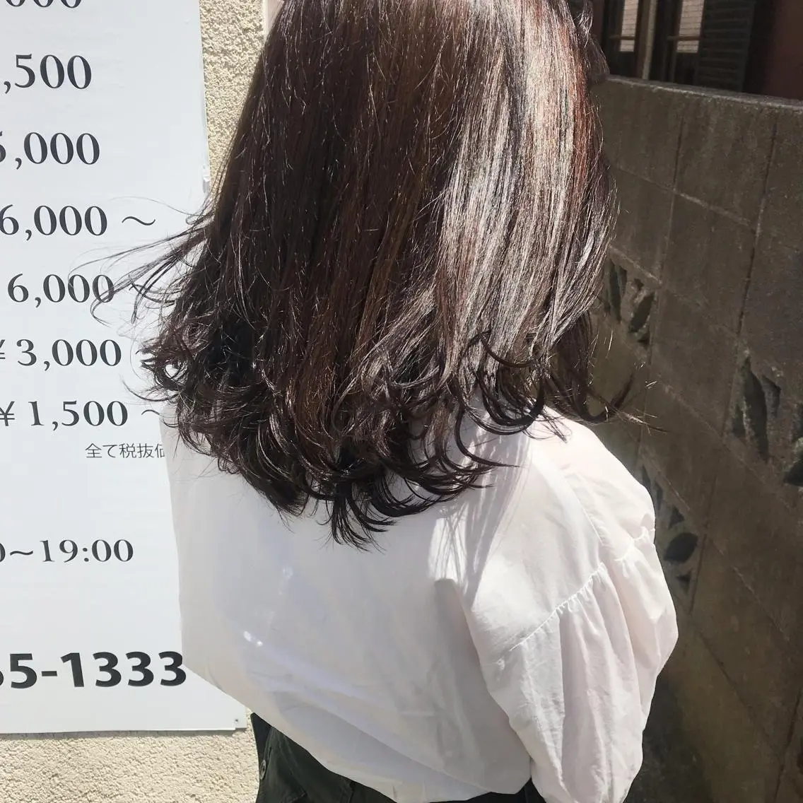 セミロング カラー ヘアカラー トリートメント riho/レイヤー/ ハイトーン/ブリーチのヘアスタイル