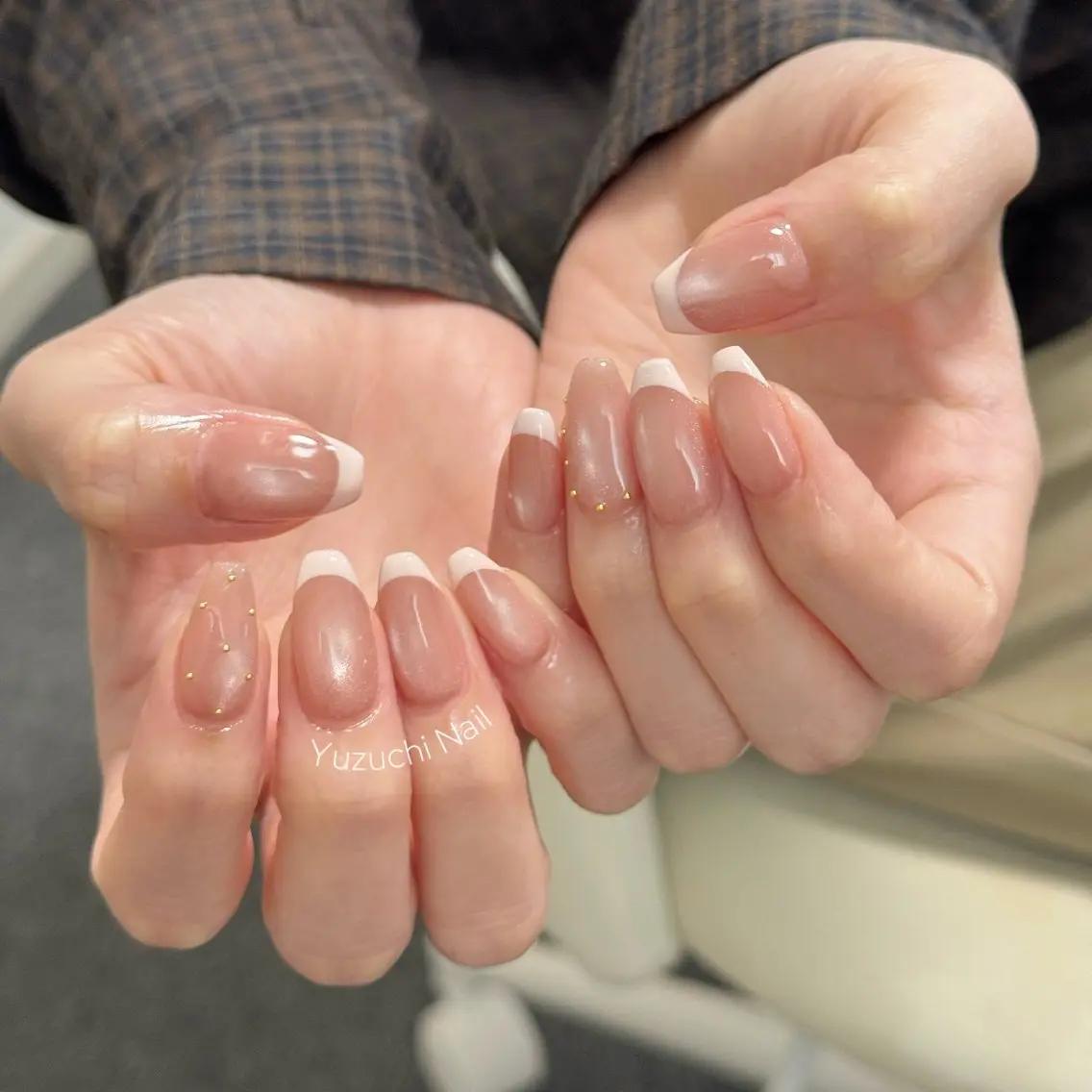 ネイル 長さ出し キラキラネイル ハンドネイル Yuzuchi Nailのネイルデザイン