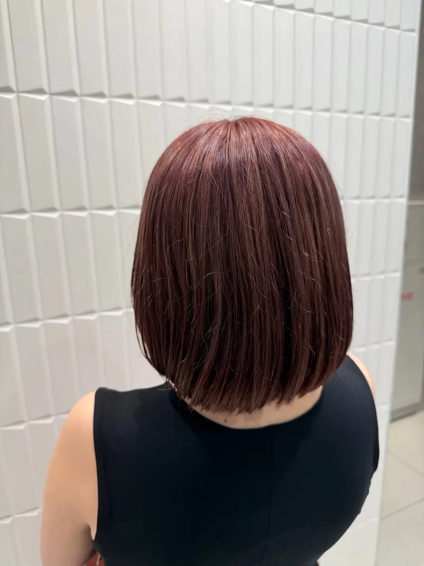 ショート カラー ベージュカラー ブリーチ ピンクカラー ピンクベージュ ボブ 🤍SHIORI 💙EARTH二俣川のヘアスタイル