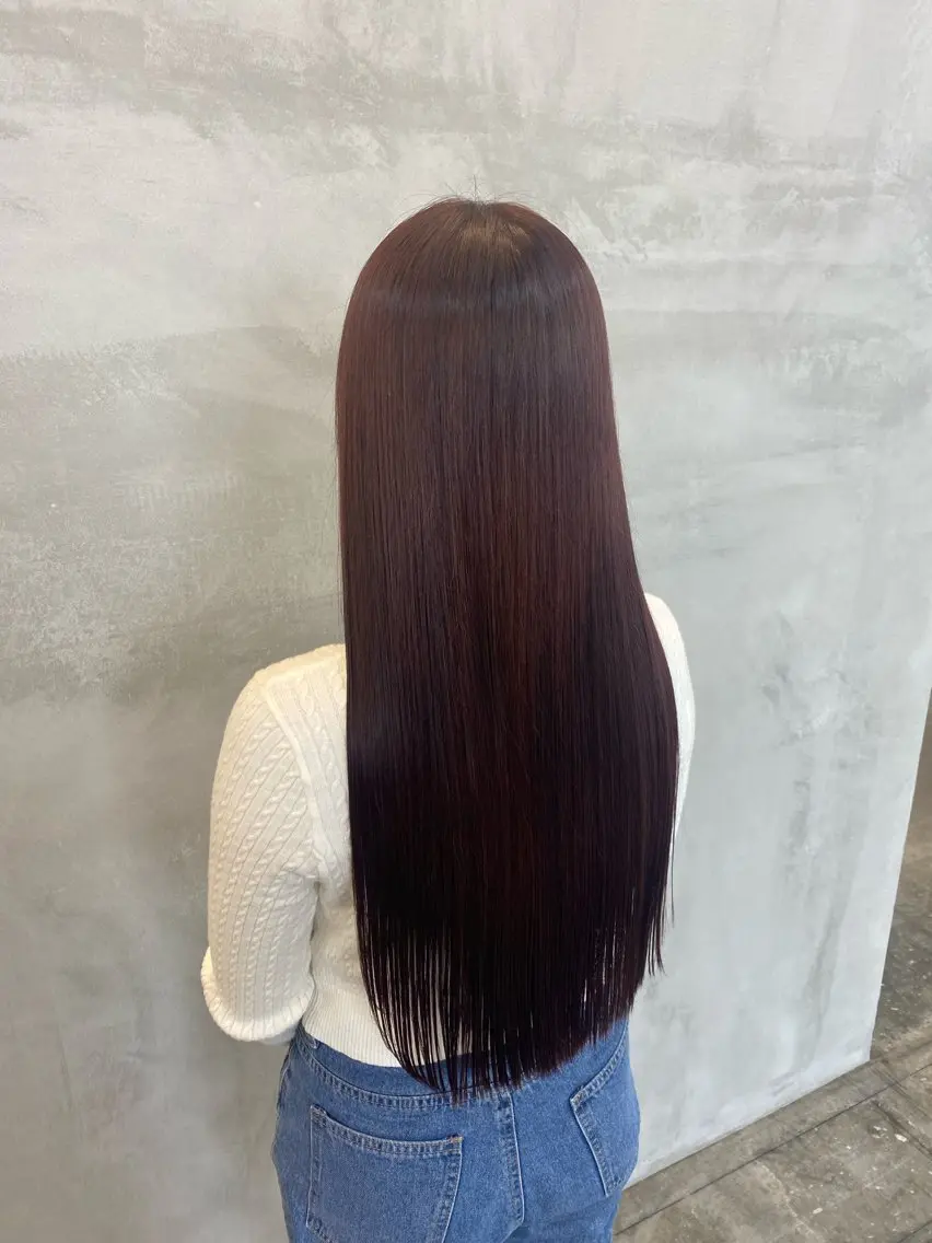 ロング カラー ブラウンカラー レッドカラー レッドブラウン カット ヘアカラー 🔥REGALO☄️ 佐藤涼風🔥のヘアスタイル