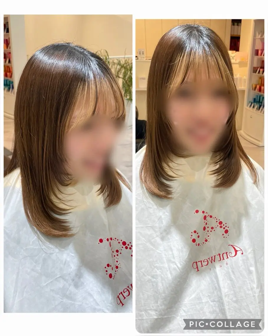 ロング 顔周りカット レイヤーカット 神長 果凜のヘアスタイル