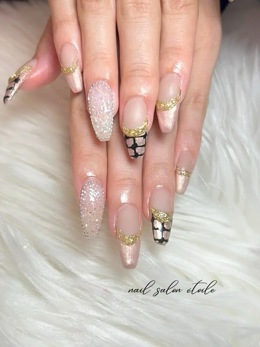 ネイル フレンチネイル ロングネイル 持ち込み ハンドネイル nail salon étoileのネイルデザイン