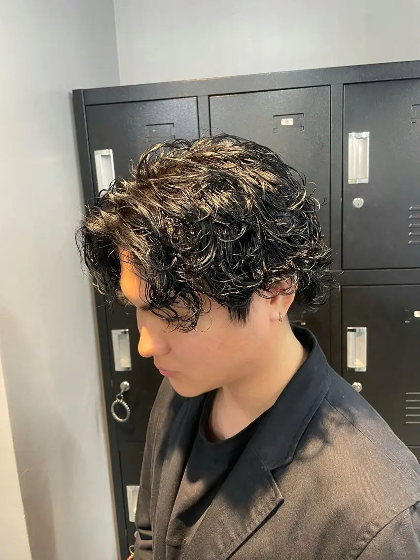 ショート パーマ メンズ カット パーマ トリートメント 新宿/透明感カラー/ 髪質改善/桜良のヘアスタイル