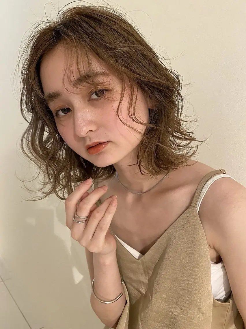 ショート カラー パーマ カット パーマ ボブパーマ/デジパ 松原吹季のヘアスタイル