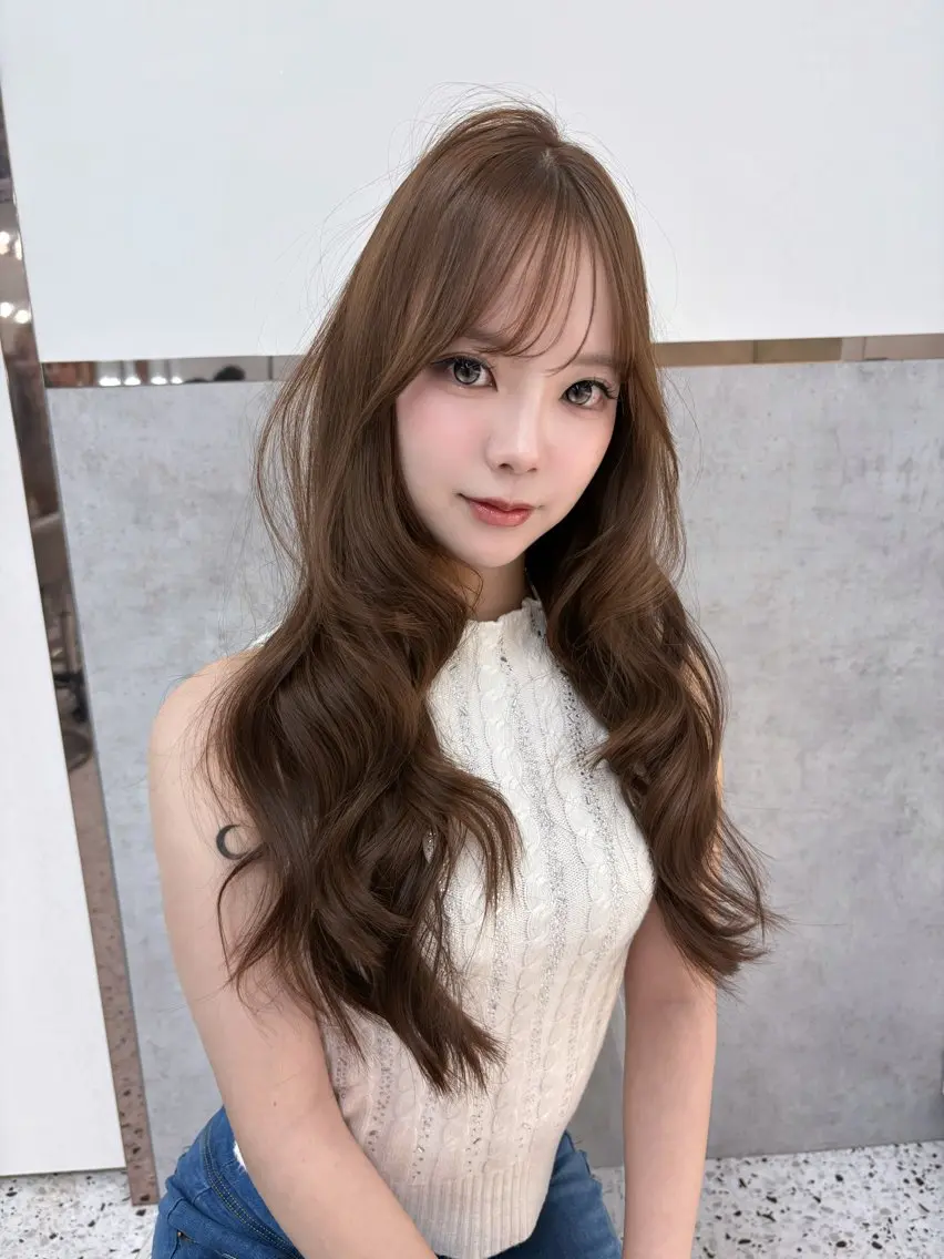 ロング カラー カット ヘアカラー yui🎀ブリーチな しダブルカラー/博多のヘアスタイル