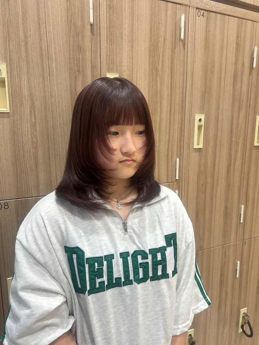 ミディアム カラー ラベンダーカラー レイヤーカット カット ヘアカラー 髪質改善 × 高発色 color/Runoのヘアスタイル