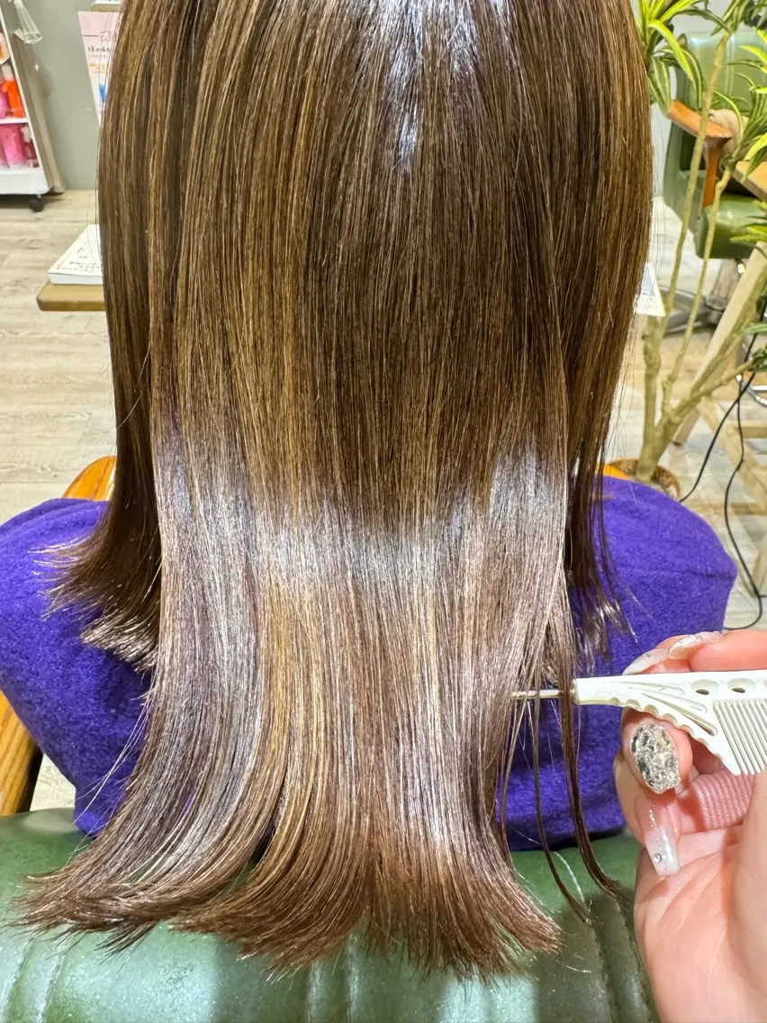 ミディアム ヘアカラー 🦋ふくい あやの🦋のヘアスタイル