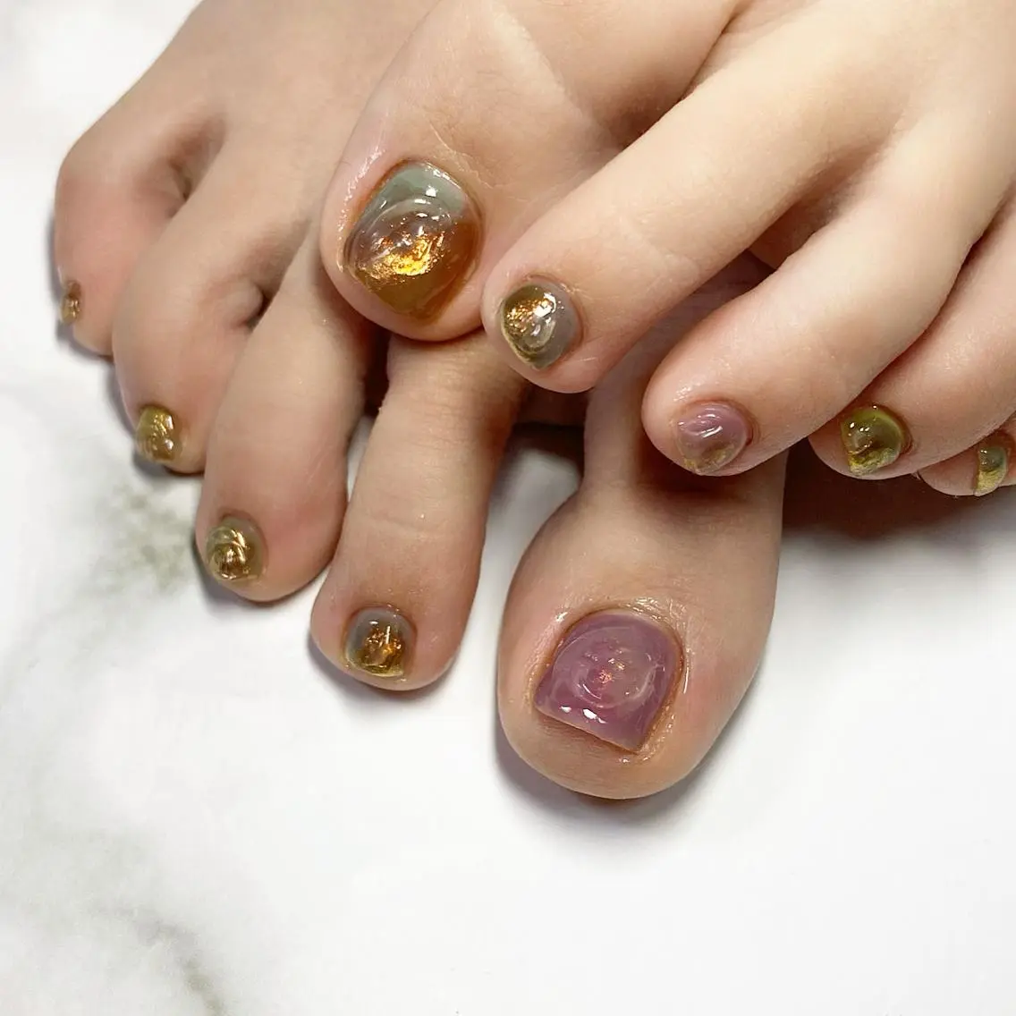 ネイル フットネイル ぷっくりネイル フットネイル ameria meguのネイルデザイン