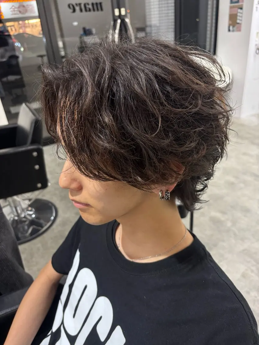 パーマ メンズ 西嶋 大凱のヘアスタイル