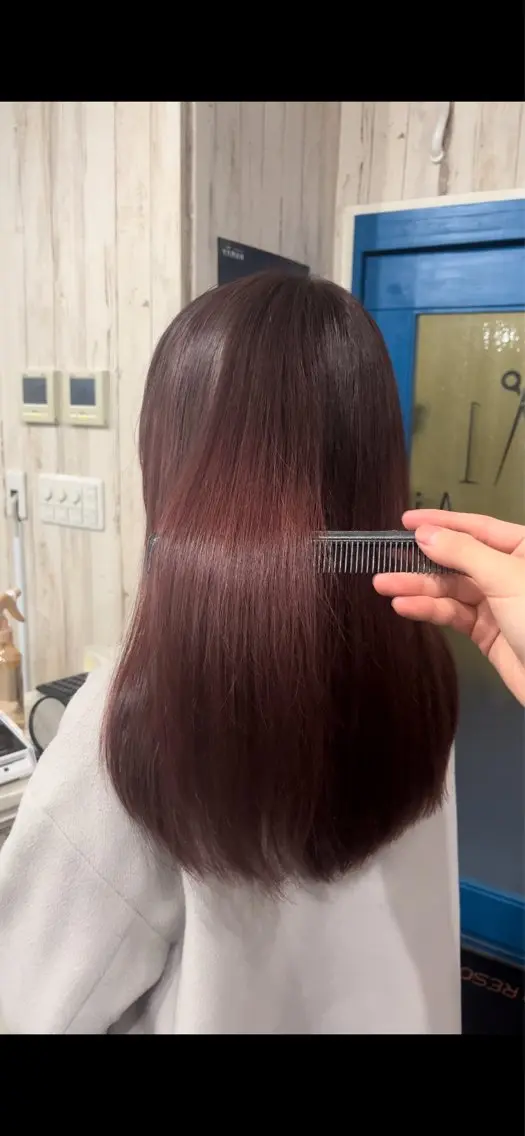 ロング カラー ピンクカラー 🌿美髪縮毛矯正 のプロ安川🌿のヘアスタイル