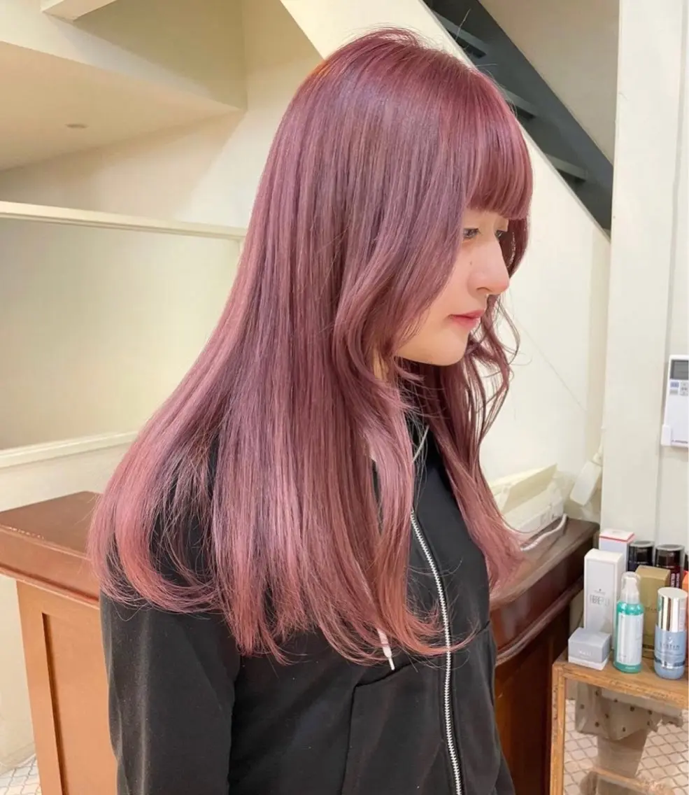 ロング カラー ピンクカラー ヘアカラー 🍒暖色カラー🍒 渋谷/YUUのヘアスタイル