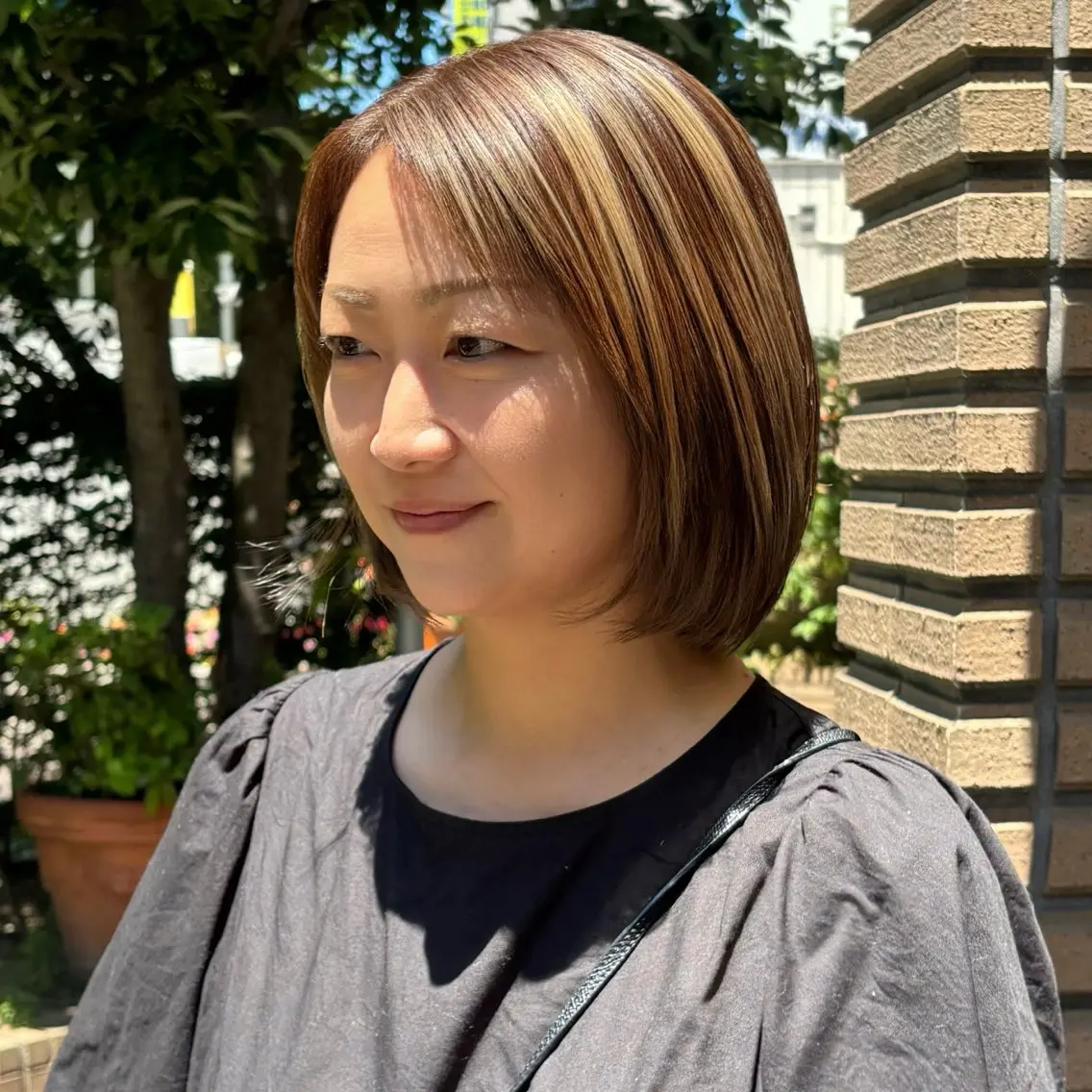 ショート カラー ハイライトカラー ボブ ハイライト ヘアカラー 村上陽菜乃/レイヤ ー/透明感カラーのヘアスタイル