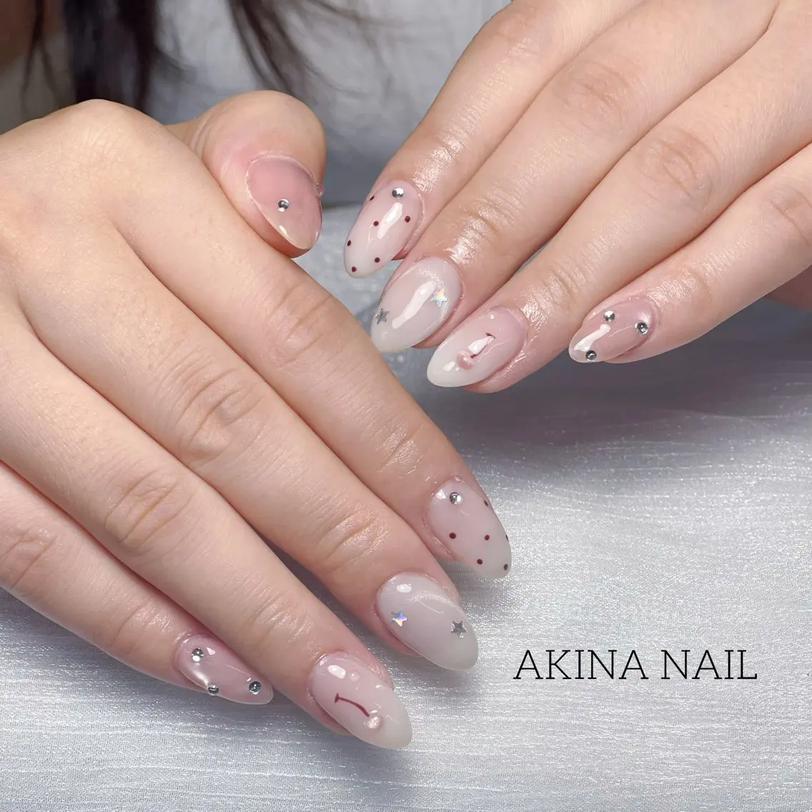 セミロング ハンドネイル Akina Nail 亀戸のネイルデザイン